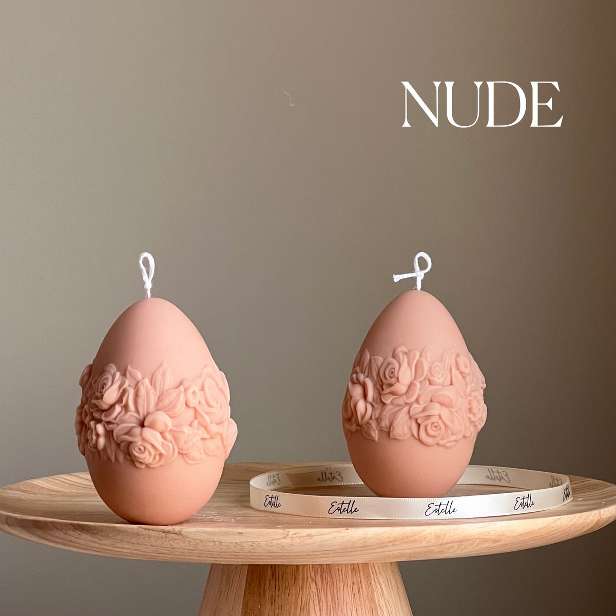 Easter Egg Rose Candle: Handmade Soy Wax Spring Decor-2