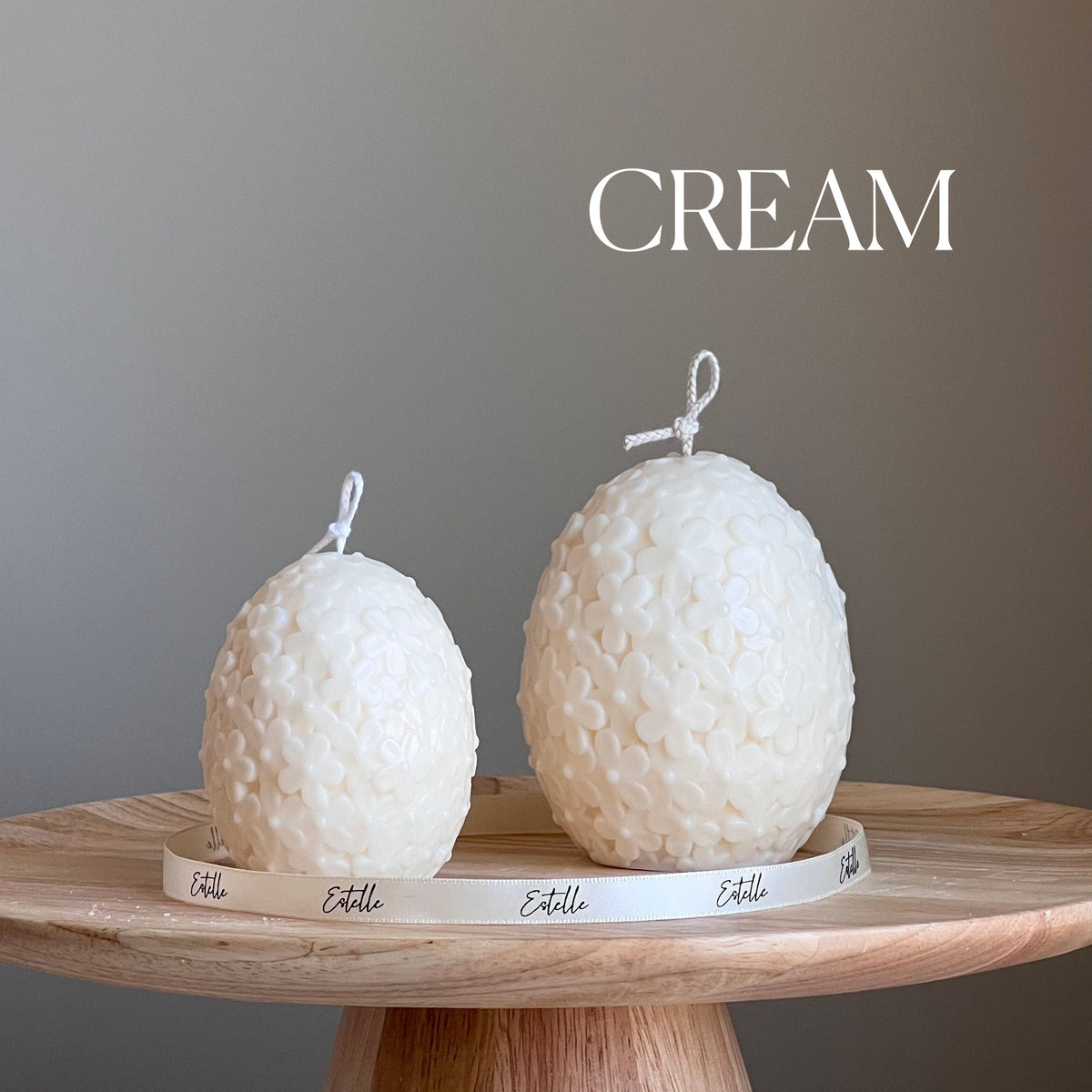 Easter Flower Egg Candle: Handmade Soy Wax Spring Decor-4