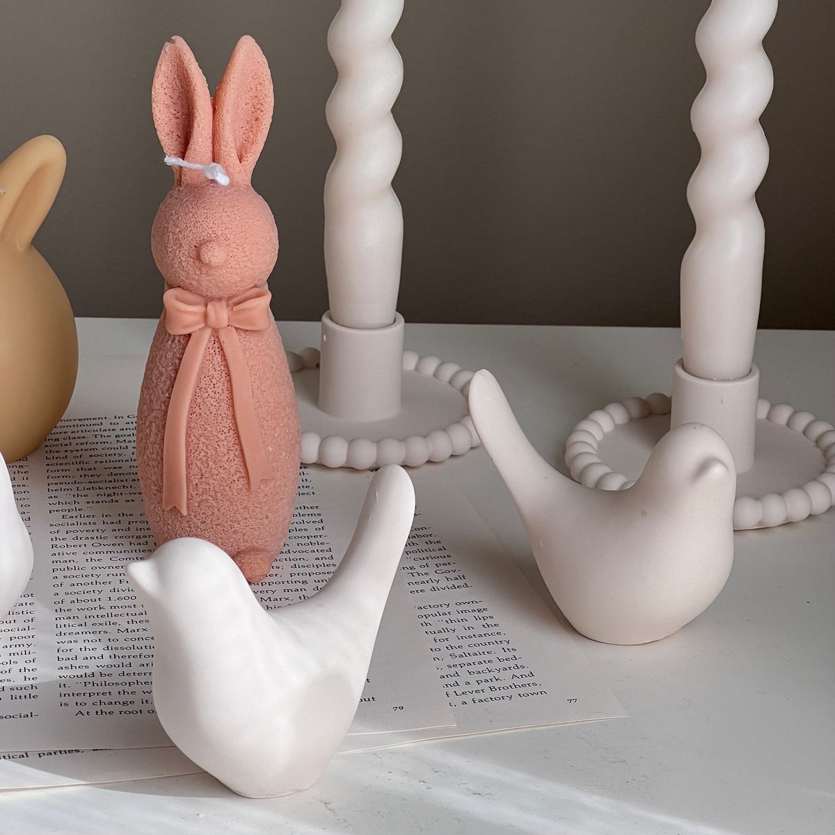 Handmade Stone Bird Spring Decor: Jesmonite Scandinavian Gift-3