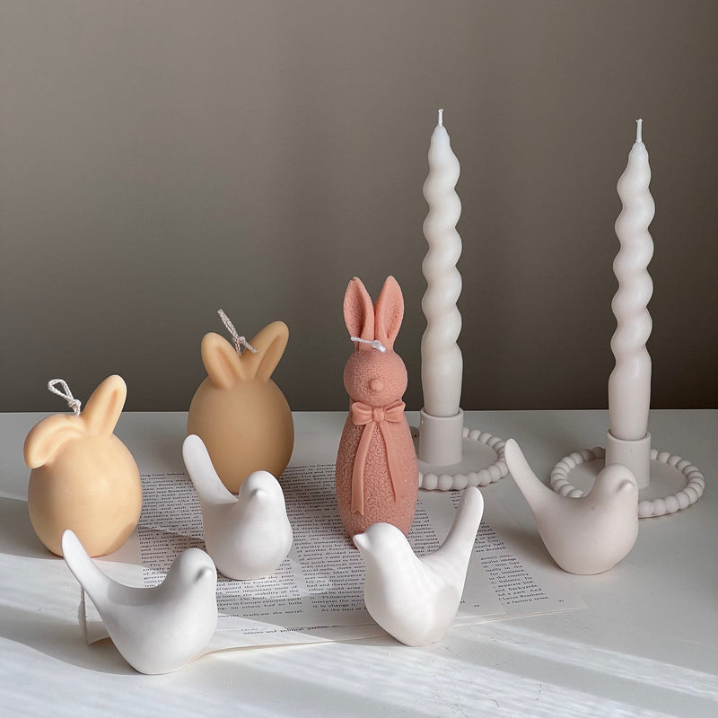 Handmade Stone Bird Spring Decor: Jesmonite Scandinavian Gift-5