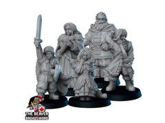 Winter adventure mini Set - Vae Victis | DnD | Ice | Snow | Arctic | Family | Human |  Villagers | Commoner | Pathfinder |  Townsfolk-1
