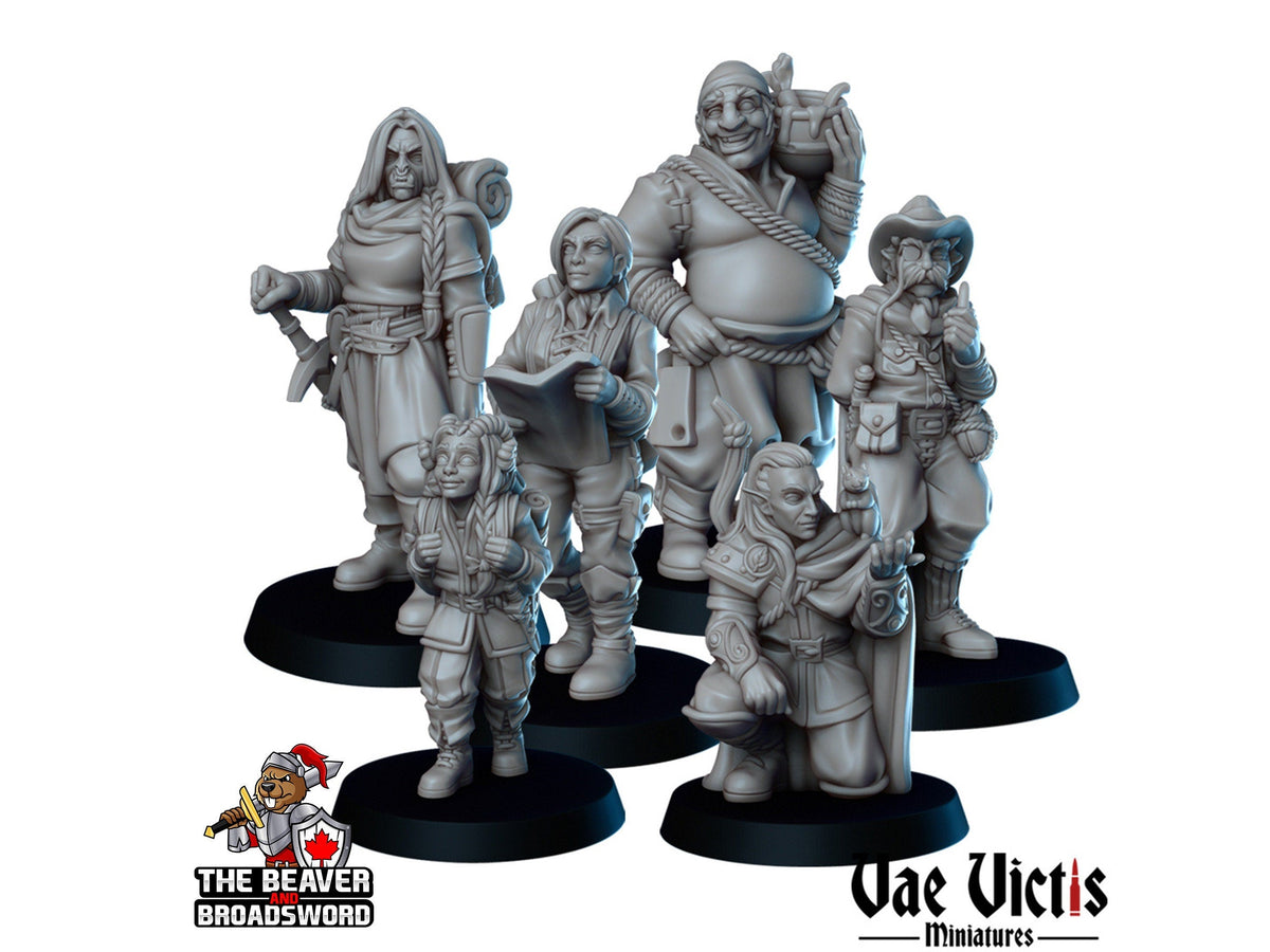 Explorers Camp Mini Set - Vae Victis | Elf | Orc | Human | Ranger | Fighter | Cook | Cartographer | Adventurer |  Wargaming | Pathfinder-1