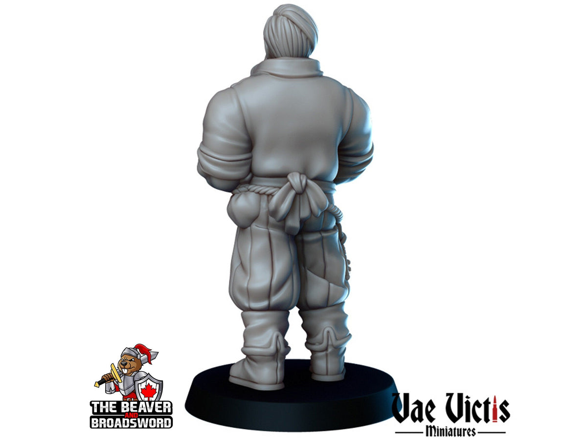 Barkeep dnd mini - Vae Victis | Townsfolk | Tavern | Human | Male  | Merchant| Innkeeper | City | Villager |  Wargaming | Pathfinder-2