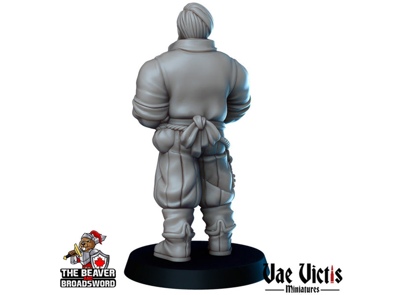 Barkeep dnd mini - Vae Victis | Townsfolk | Tavern | Human | Male  | Merchant| Innkeeper | City | Villager |  Wargaming | Pathfinder-2