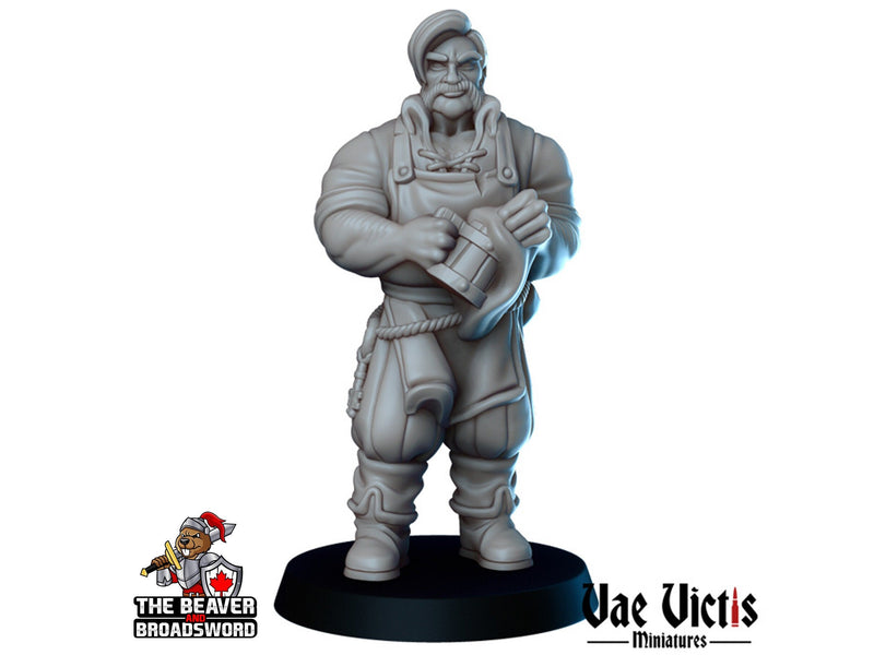 Barkeep dnd mini - Vae Victis | Townsfolk | Tavern | Human | Male  | Merchant| Innkeeper | City | Villager |  Wargaming | Pathfinder-1