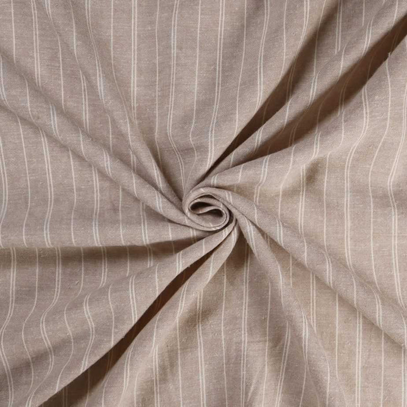 Hemp Organic Cotton Stripe Fabric: Lightweight Woven Material-2