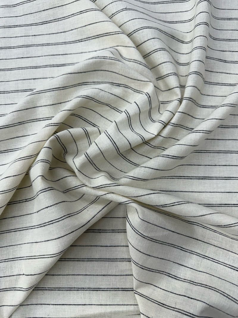 Hemp Organic Cotton Stripe Fabric: Lightweight Woven Material-8