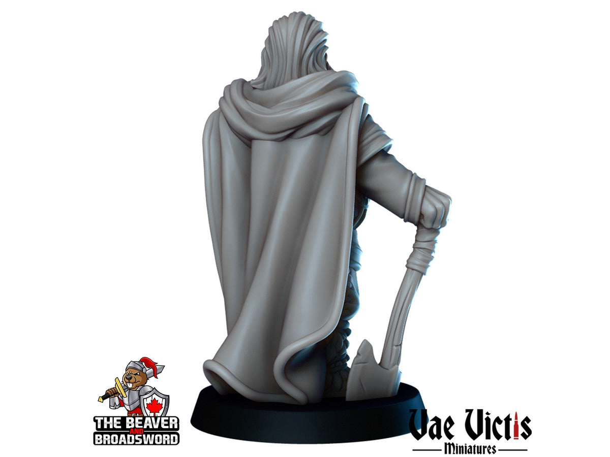 Old Winter Fighter DnD mini - Vae Victis | Barbarian | Warrior | Male | PC | Human | Hero | Medieval | Cloaked | Cold | NPC | Fantasy-2