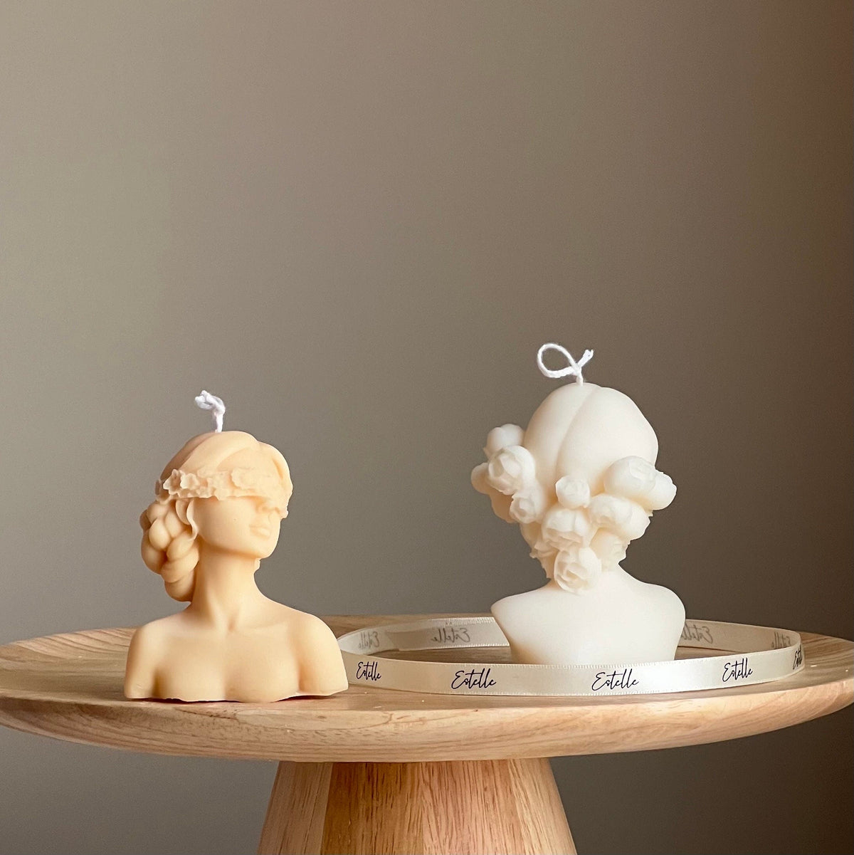 Veiled Lady Soy Wax Candle: Woman Bust Statue Candle-6