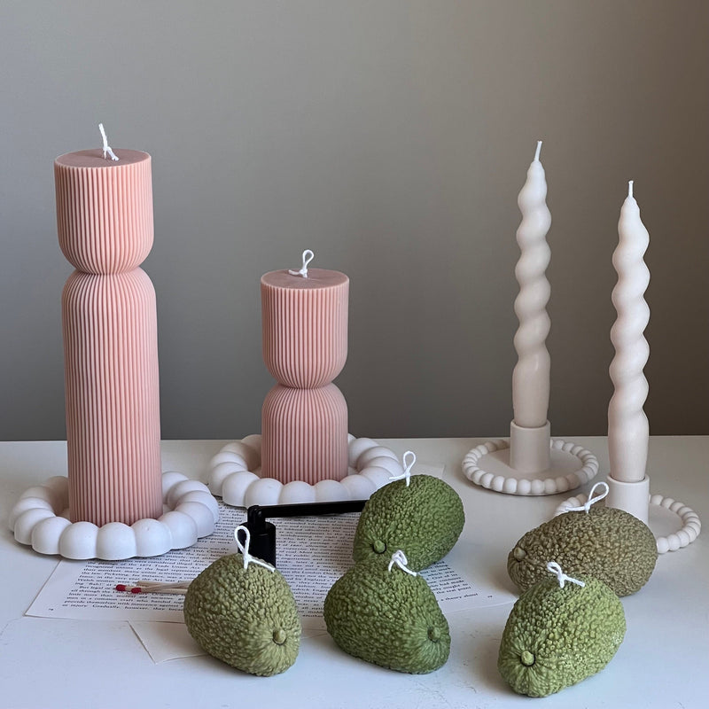Avocado Shaped Candle: Scented Soy Wax Vegan Candle-3