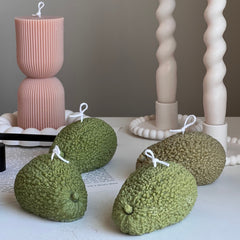 Avocado Shaped Candle: Scented Soy Wax Vegan Candle-1