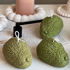 Avocado Shaped Candle: Scented Soy Wax Vegan Candle-2