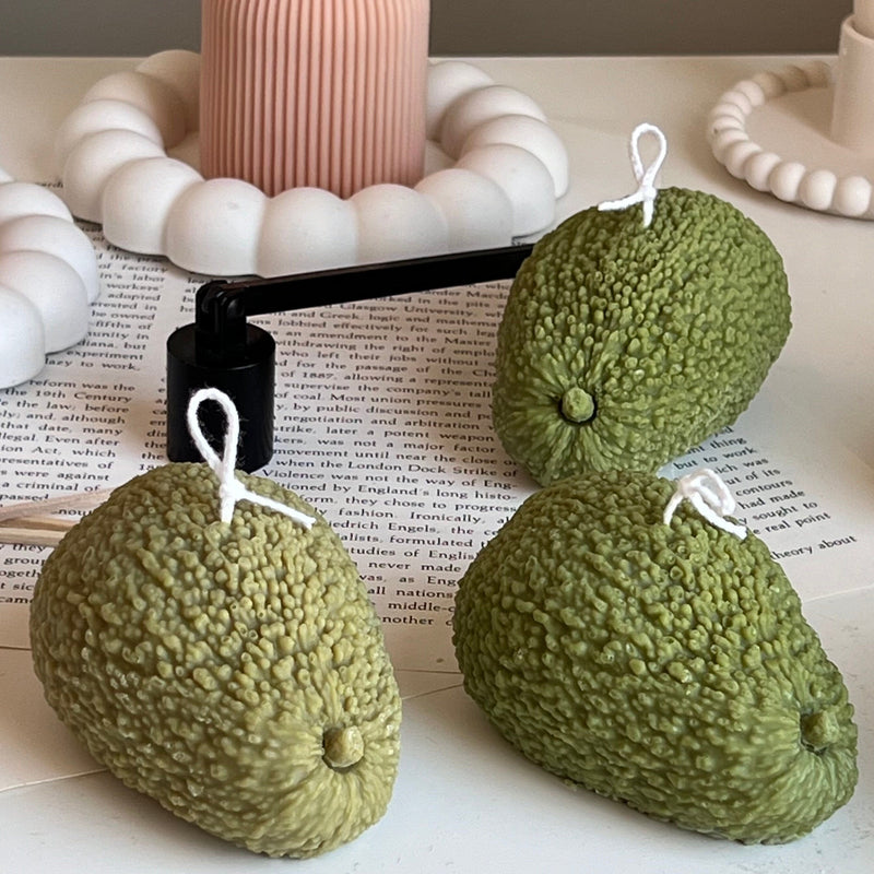 Avocado Shaped Candle: Scented Soy Wax Vegan Candle-2