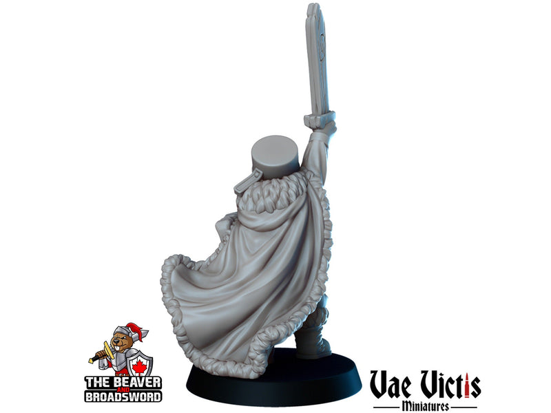 Young Boy Winter Fighter DnD mini - Vae Victis | Villager | Child | Male | PC | Human | Hero | Medieval | Cloaked | Cold | NPC | Fantasy-2