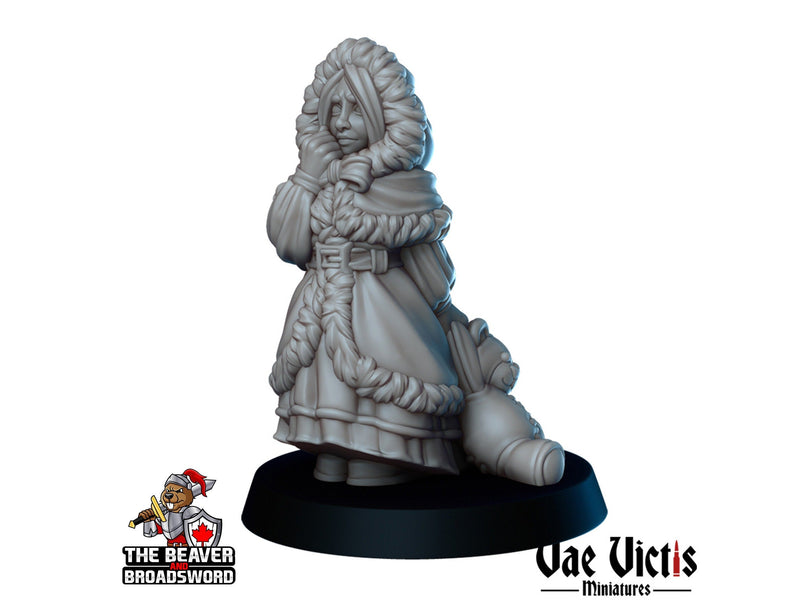 Arctic Little Girl DnD mini - Vae Victis | Villager | Child | Female | NPC | Townsfolk | Cold | Medieval | Winter | Cold | NPC | Fantasy-1