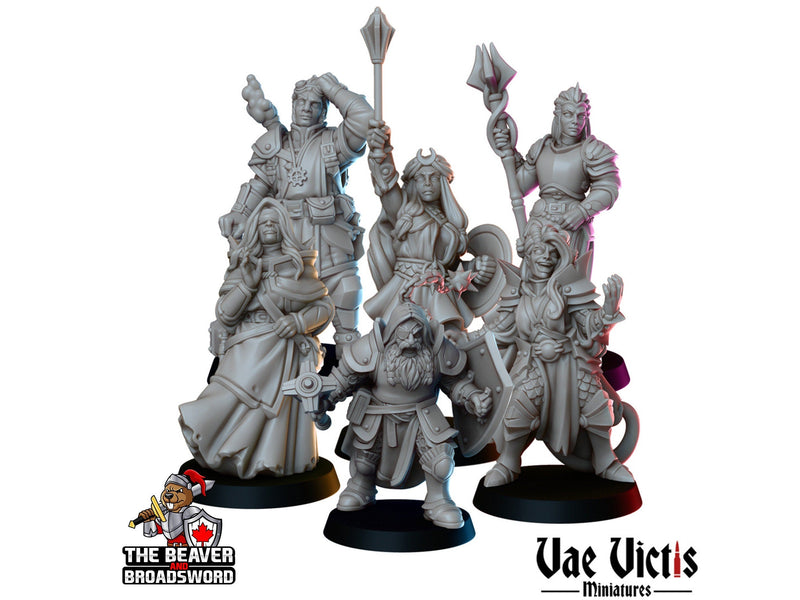 Clerics Mini Set - Vae Victis | Human | Elf | Human | Dwarf | Paladin | Bundle | Male | Female |  Wargaming | Pathfinder | Fighter-1