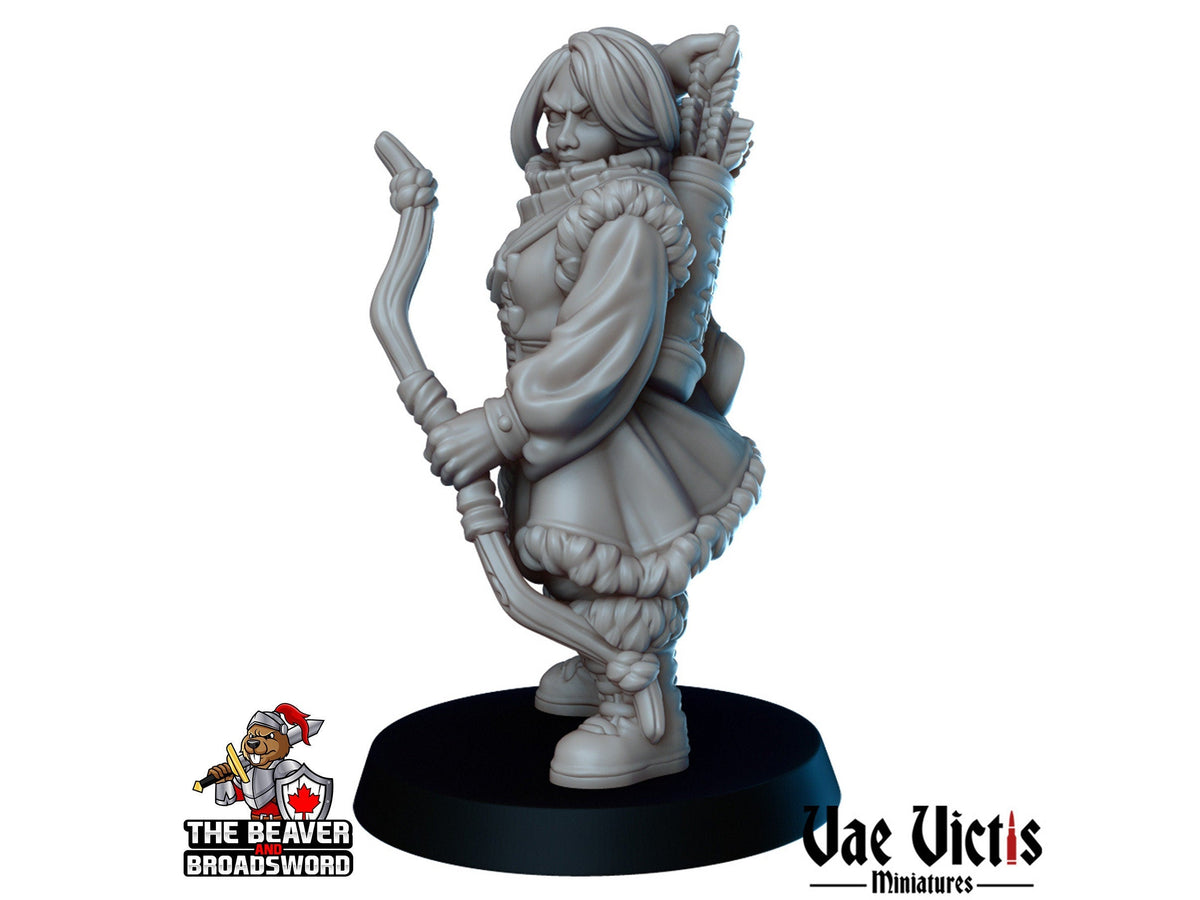 Young Arctic Ranger DnD mini - Vae Victis | Villager | Human | Female | NPC | PC | Hero | Medieval | Winter | Cold | NPC | Fantasy