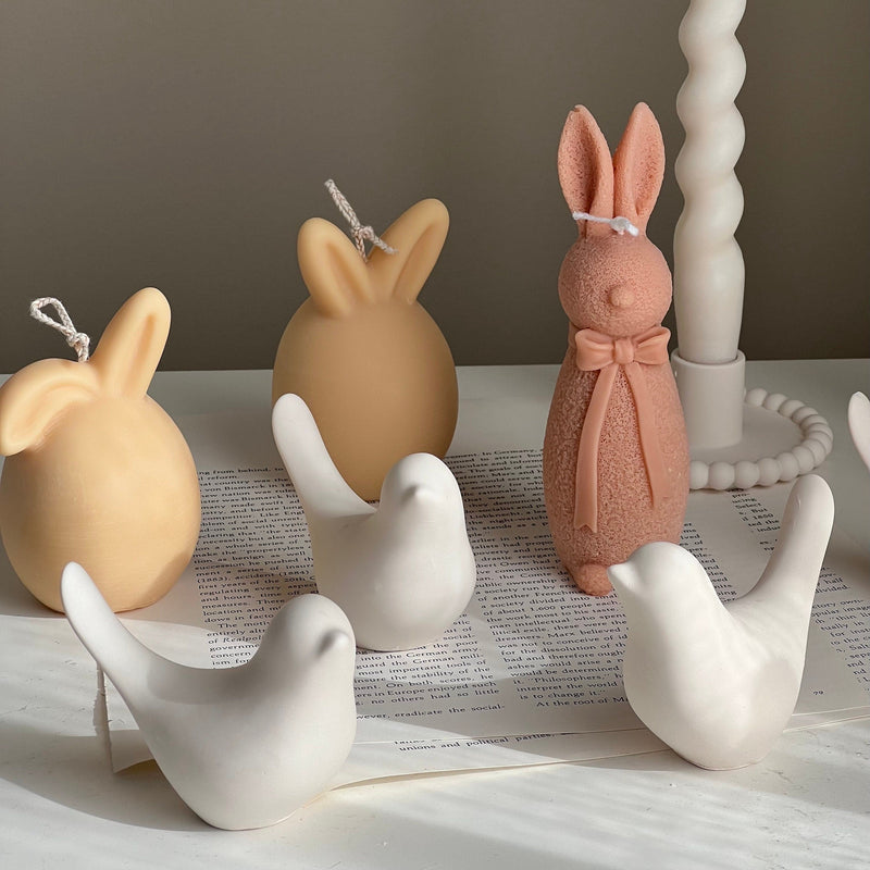 Handmade Stone Bird Spring Decor: Jesmonite Scandinavian Gift-1