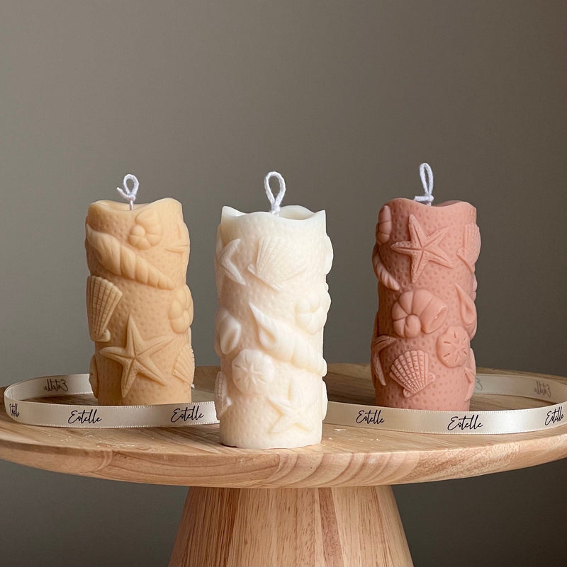 Handmade Soy Shell Candle | Conch Pillar, Home Decor-1