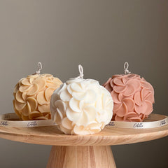 Handmade Plumeria Flower Ball Candle: Soy Wax Decorative Candle-1