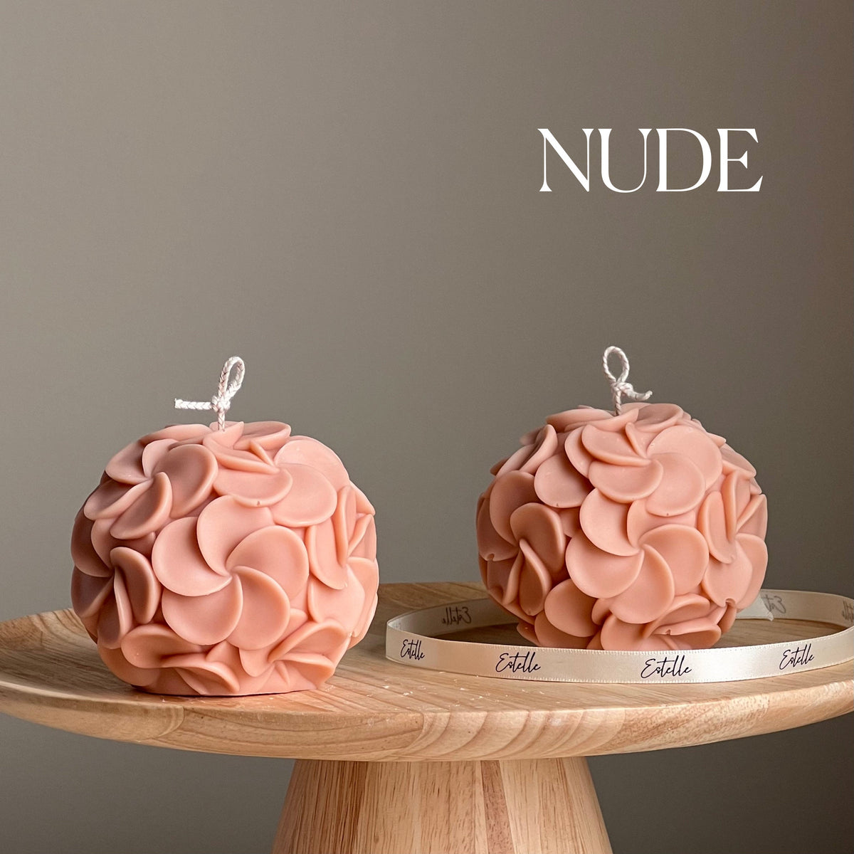 Handmade Plumeria Flower Ball Candle: Soy Wax Decorative Candle-2