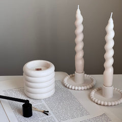 Donut Jar Soy Wax Candle | Wood Wick, Jesmonite Vessel-7