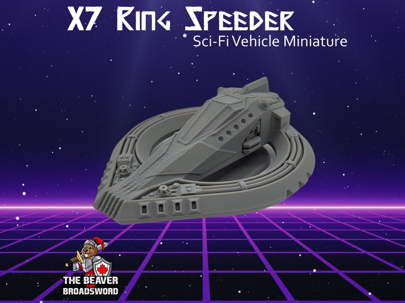 X7 Ring Speeder Sci-Fi Vehicle Miniature  -  Novus Landing | Terrain | Spaceship | Car | Infinity, Legion Sci-fi, Cyberpunk 2077, Wargaming-1