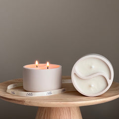 Yin Yang Soy Wax Candle in Jesmonite Jar - Custom Scented-1