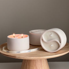 Yin Yang Soy Wax Candle in Jesmonite Jar - Custom Scented-3