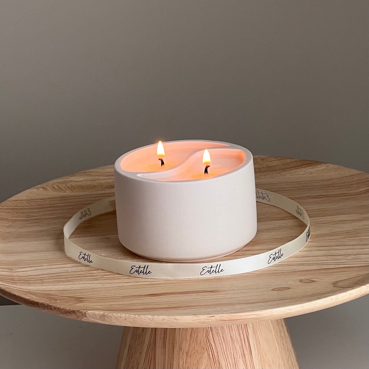 Yin Yang Soy Wax Candle in Jesmonite Jar - Custom Scented-4