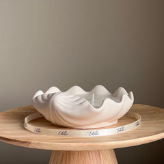Clam Shell Soy Wax Candle in Jesmonite Vessel: Handmade Scented Candle-1