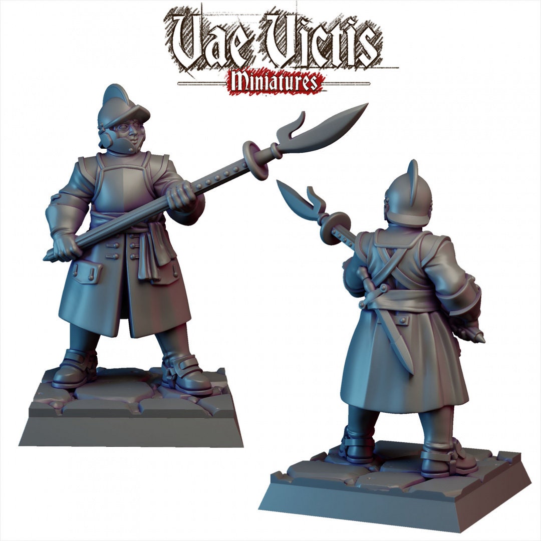 Vampire Hunters mini Set - Vae Victis | DnD | Pathfinder | Human | Male | Dark | Gothic | Fighter | Paladin | Victorian | Pikemen | Unit-3