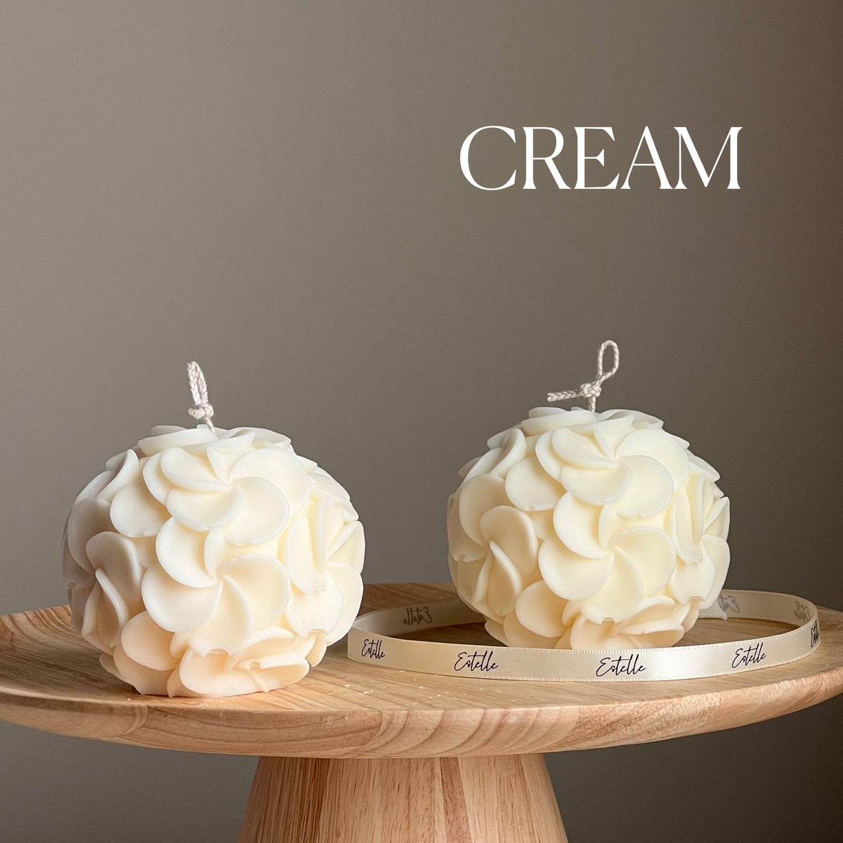 Handmade Plumeria Flower Ball Candle: Soy Wax Decorative Candle-3