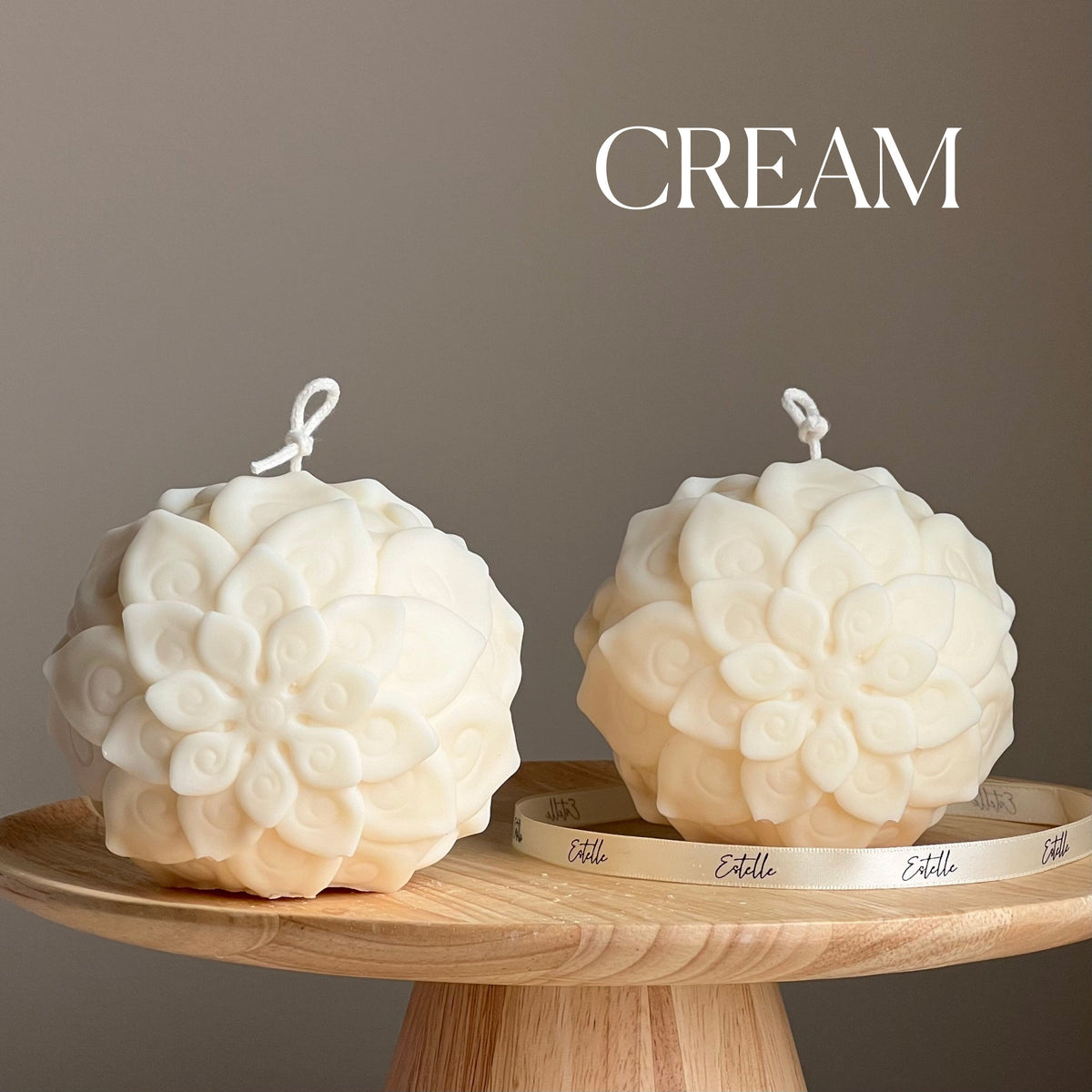 Lotus Flower Ball Candle | Large Soy Wax, Home Decor-3
