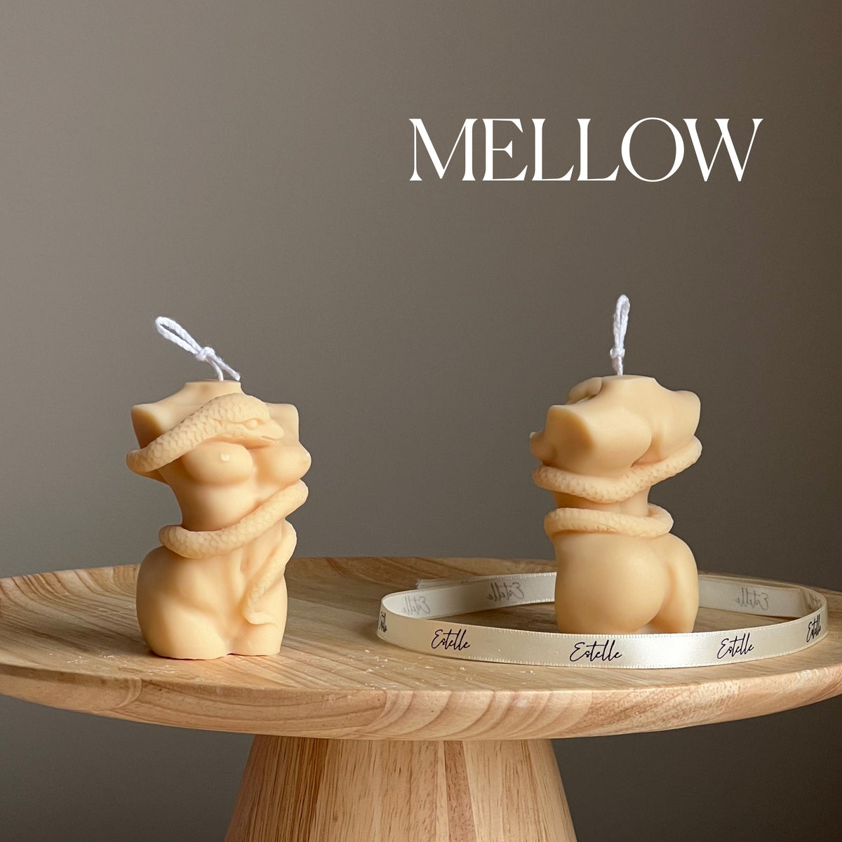 Handmade Soy Wax Female Body Candle with Snake-4
