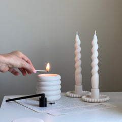 Donut Jar Soy Wax Candle | Wood Wick, Jesmonite Vessel-4