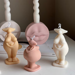 Curvy Body Soy Candle: Handmade Woman Torso Sculpture-2