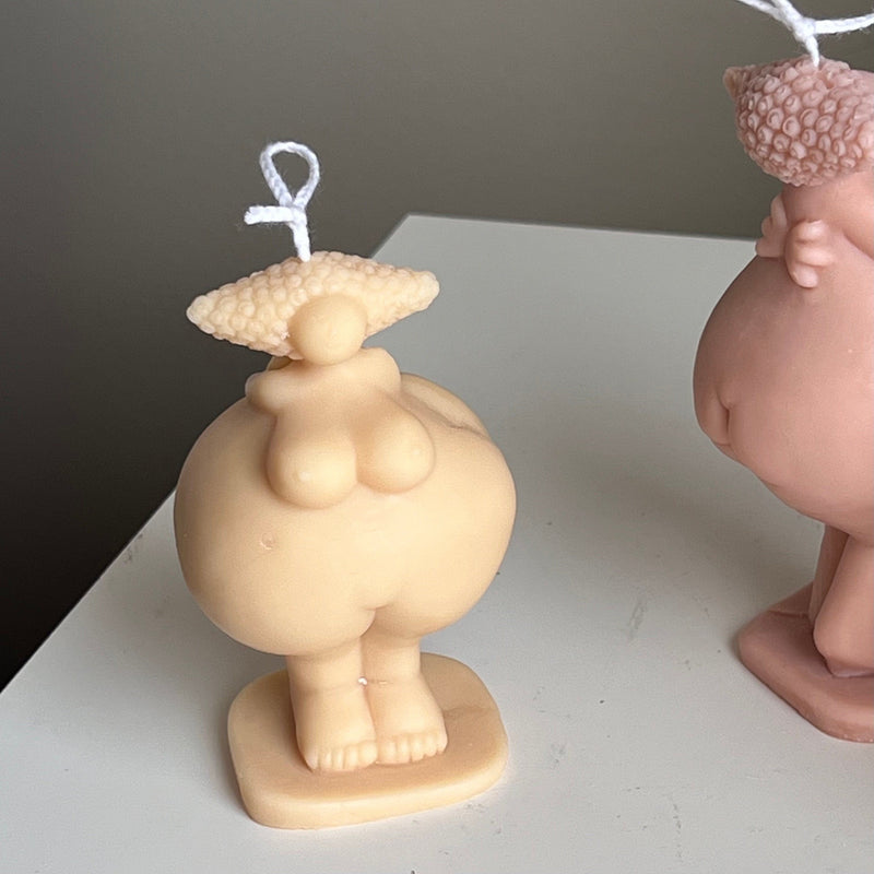 Curvy Body Soy Candle: Handmade Woman Torso Sculpture-7