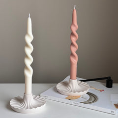 Round Jesmonite Candlestick Holder: Elegant Table Decor-5