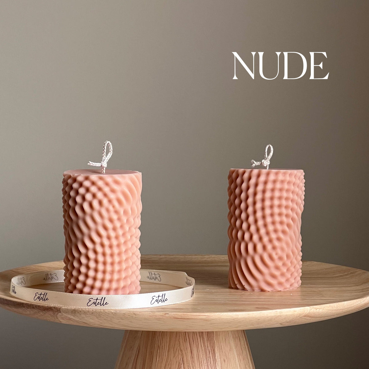 Geometric Soy Pillar Candle: Minimalist Home Decor-2
