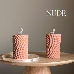 Geometric Soy Pillar Candle: Minimalist Home Decor-2