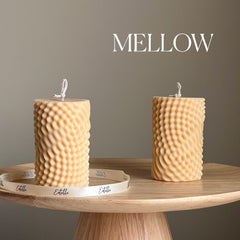 Geometric Soy Pillar Candle: Minimalist Home Decor-4