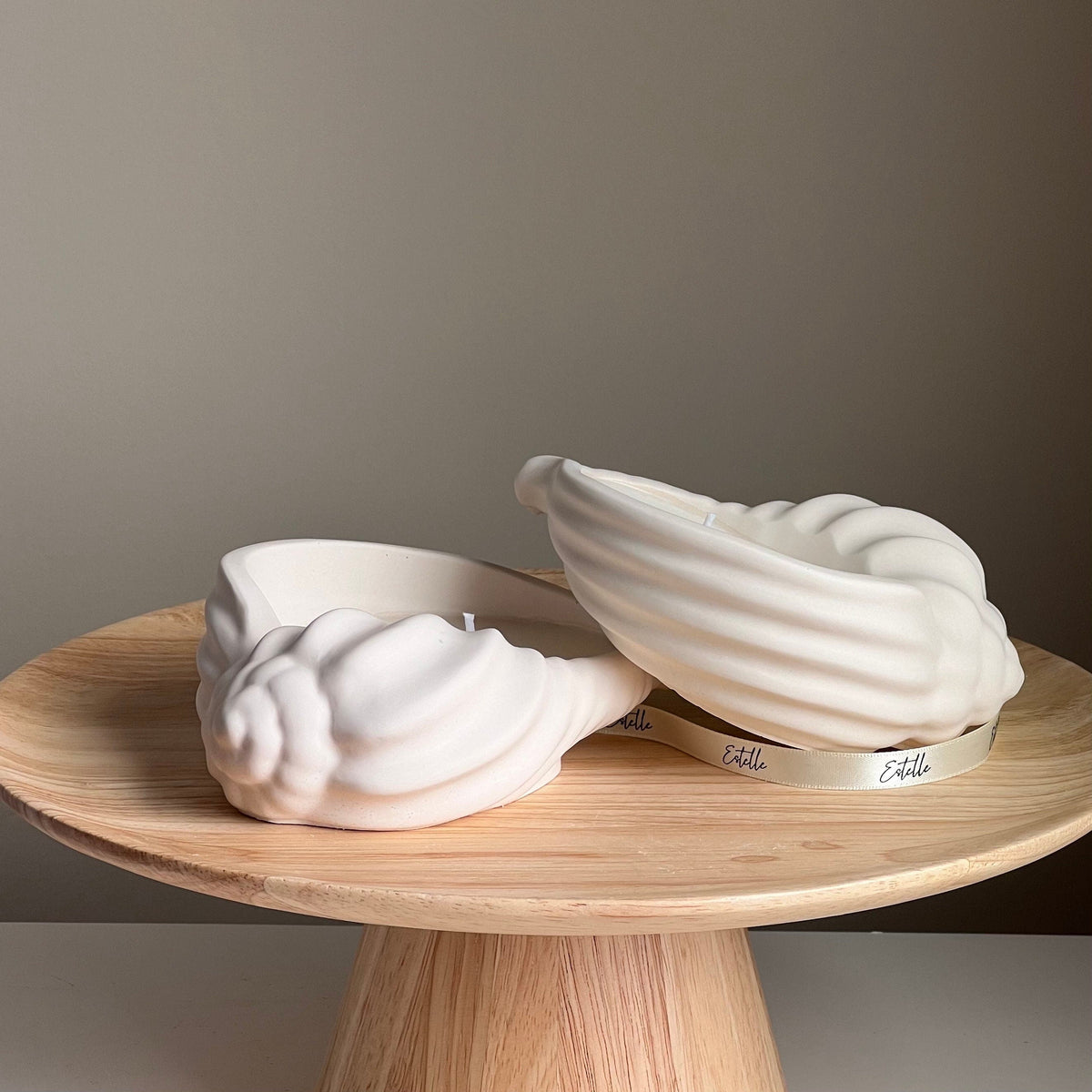 Conch Shell Soy Wax Candle | Jesmonite Vessel, Handmade-2