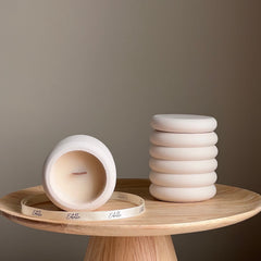 Donut Jar Soy Wax Candle | Wood Wick, Jesmonite Vessel-1