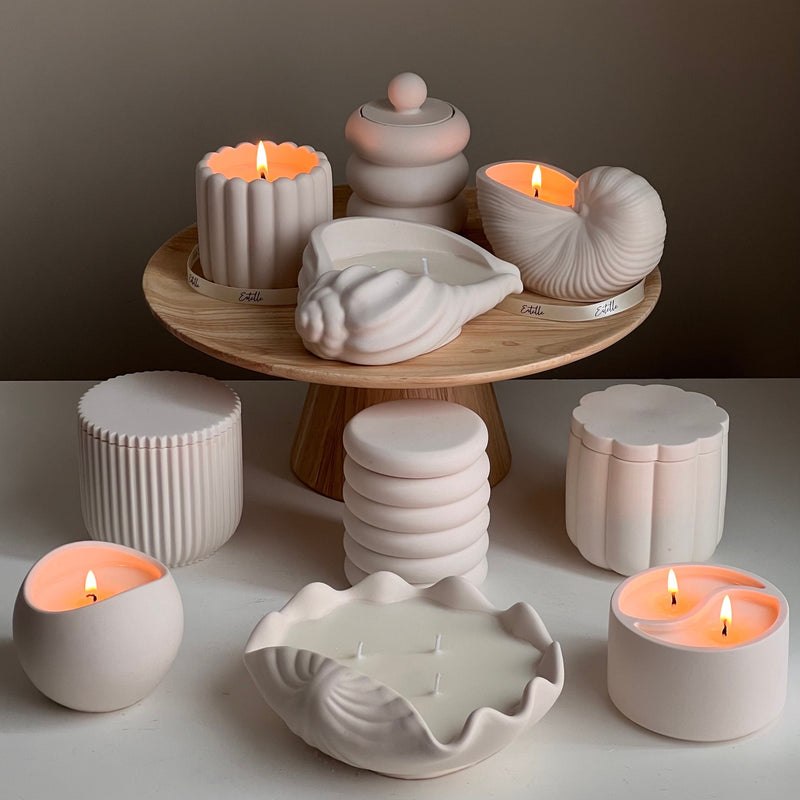 Conch Shell Soy Wax Candle | Jesmonite Vessel, Handmade-6
