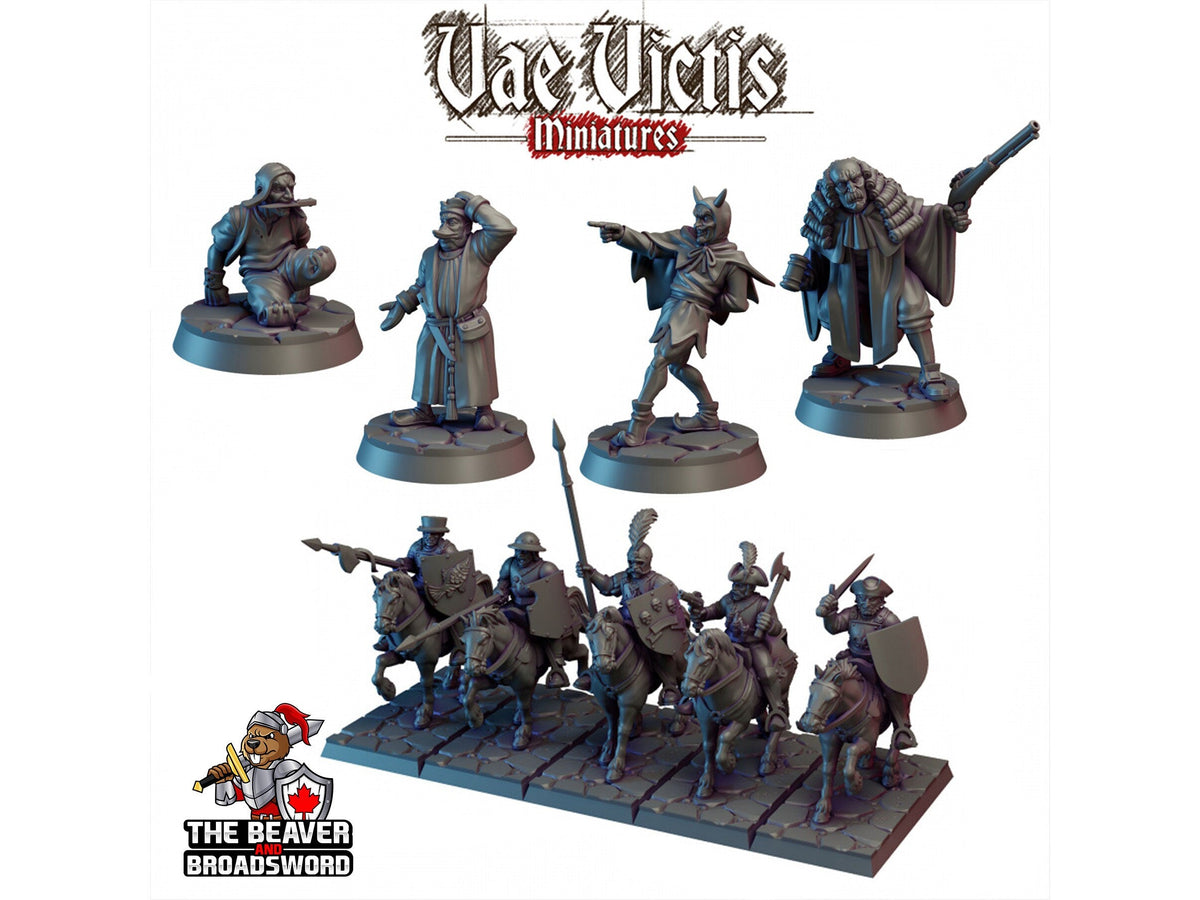 Light Cavalry mini bundle - Vae Victis | DnD | Pathfinder, Pack, Human, Villager, Mounted, Dark | Gothic | Veteran | Victorian 28mm 32mm-1