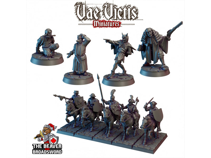 Light Cavalry mini bundle - Vae Victis | DnD | Pathfinder, Pack, Human, Villager, Mounted, Dark | Gothic | Veteran | Victorian 28mm 32mm-1