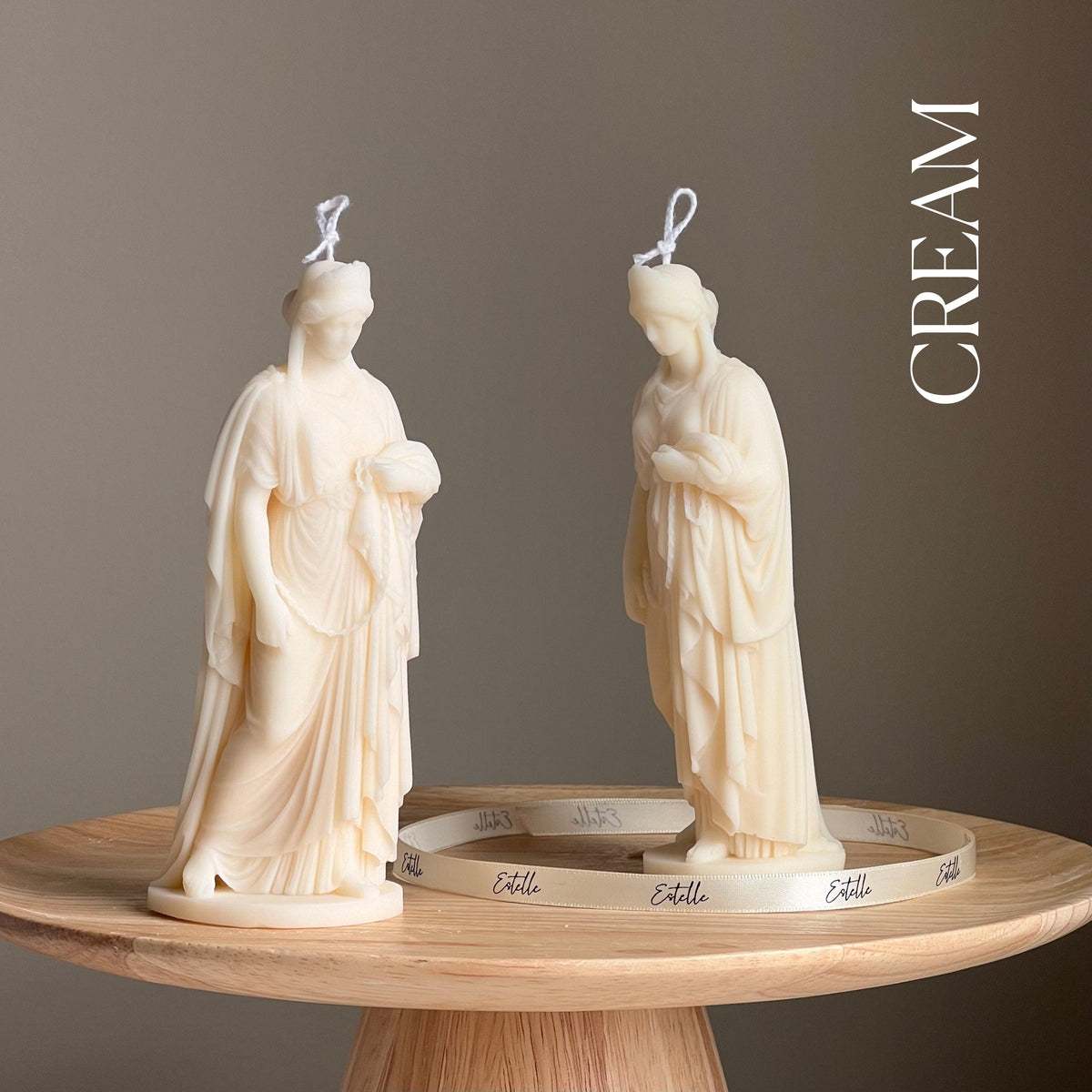 Zenobia Goddess Soy Candle: Greek Statue, Coffee Table Decor-4
