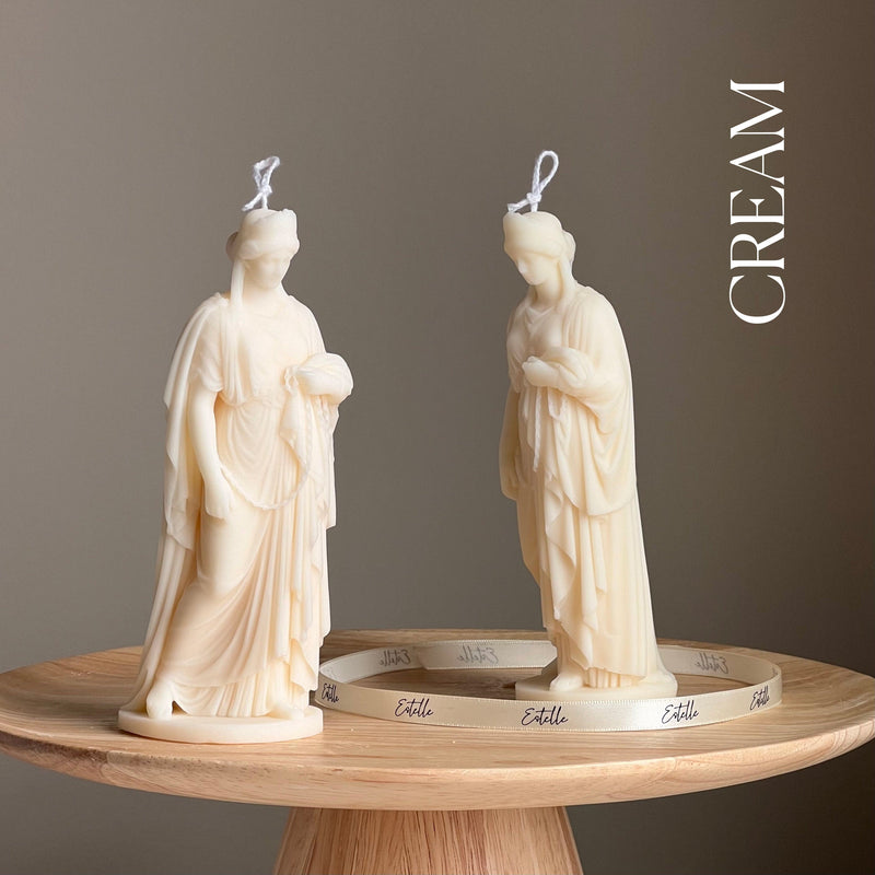 Zenobia Goddess Soy Candle: Greek Statue, Coffee Table Decor-4