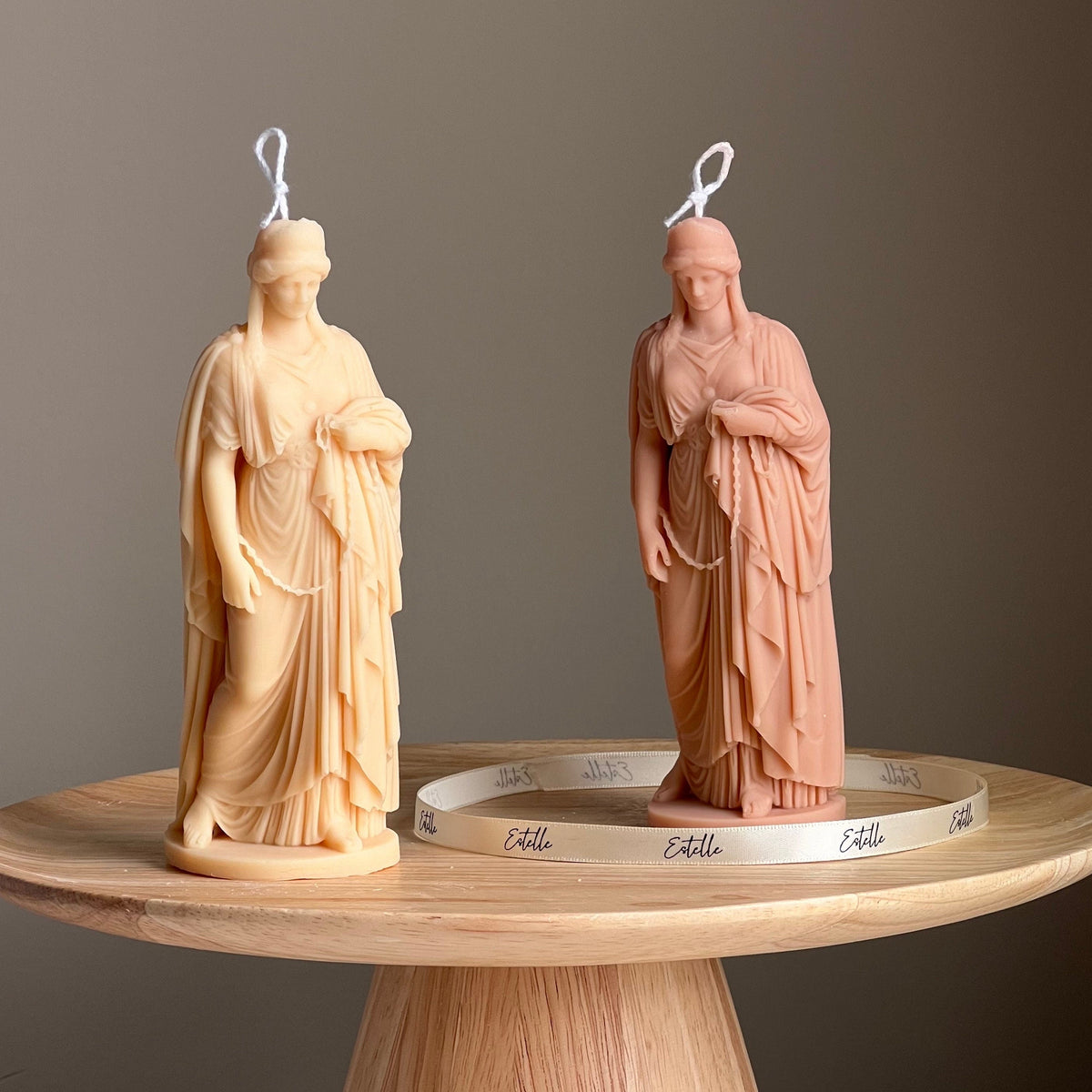 Zenobia Goddess Soy Candle: Greek Statue, Coffee Table Decor-1
